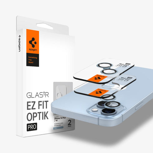 AGL07163 - iPhone 15 Pro / 15 Pro Max Optik Pro Lens Protector in natural titanium showing the device
